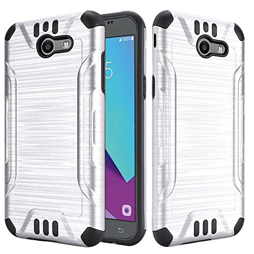 GSA Slim Brushed Hybrid Case For Samsung Galaxy J7 (2017), J727 Silver