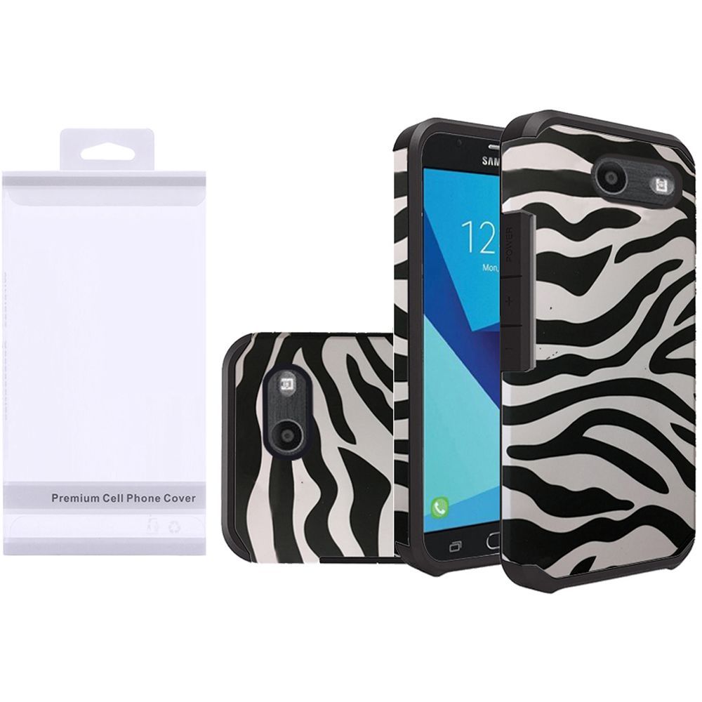 GSA Zebra Hybrid Case For Samsung Galaxy J7(2017-16),J727- Black/White