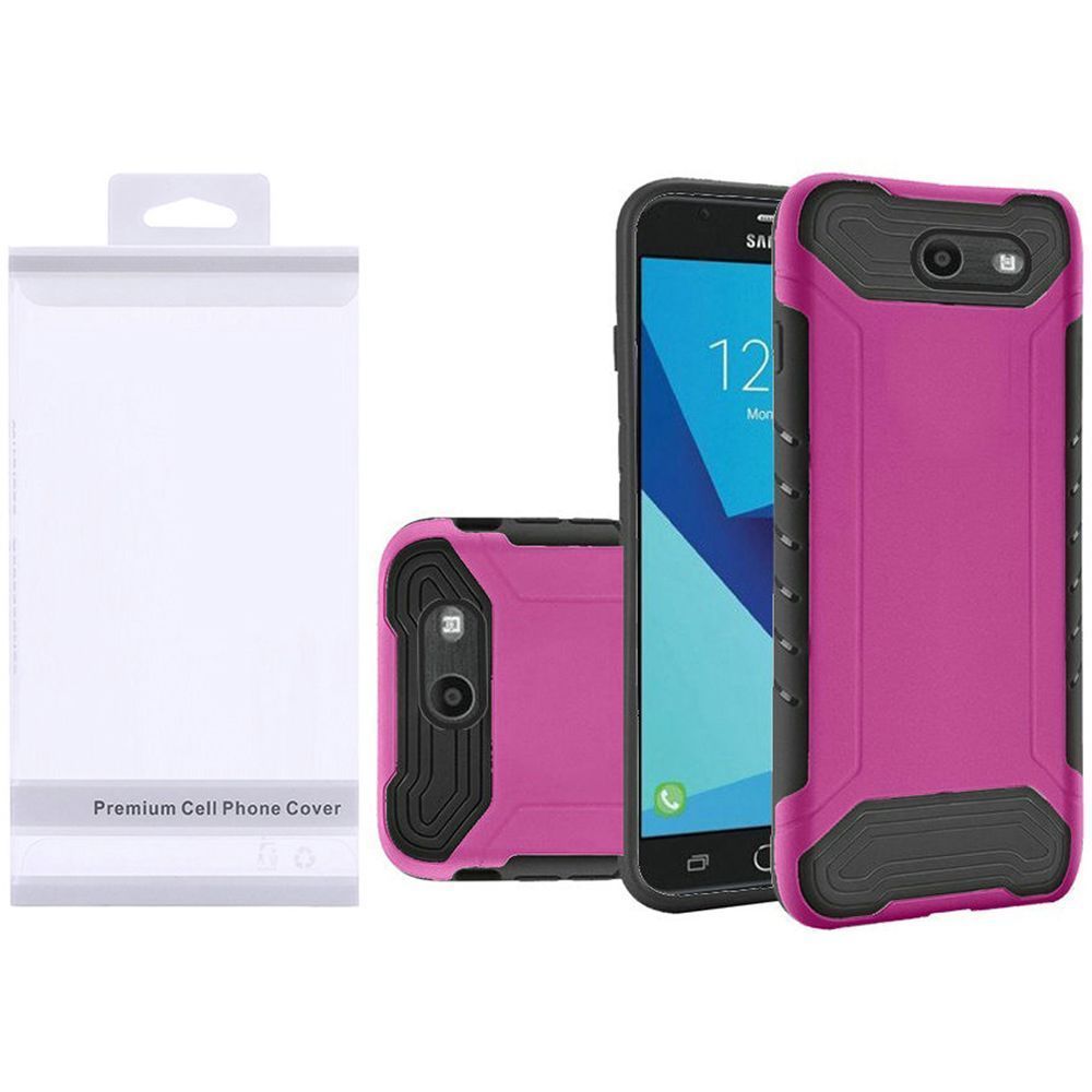 GSA Hybrid Case For Samsung Galaxy J7 (2016, 17), J727, Hot Pink Black