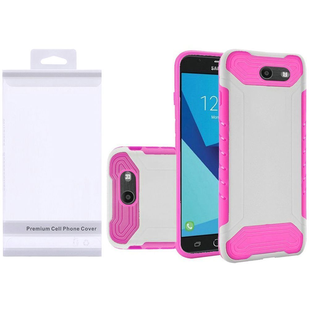 GSA Slim Hybrid Case For Samsung Galaxy J7 (2016, 17), J727, White Hot Pink