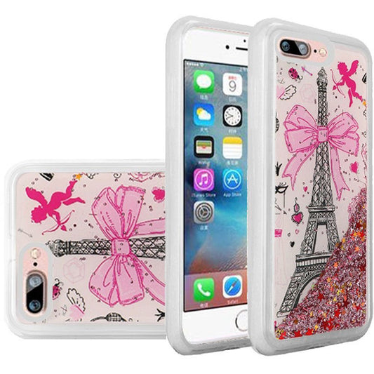 GSA Liquid Glitter Eiffel Tower Candy Case For iPhone SE (2022- 20), 8, 7 (4.7")