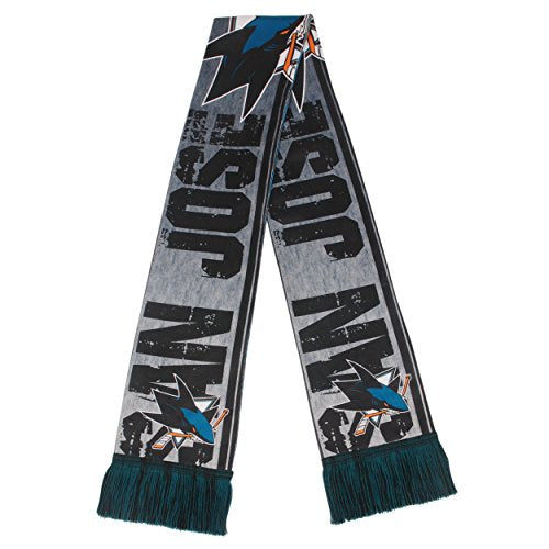 FOCO NHL San Jose Sharks Printed Big Logo Double Sided Polyester Scarf