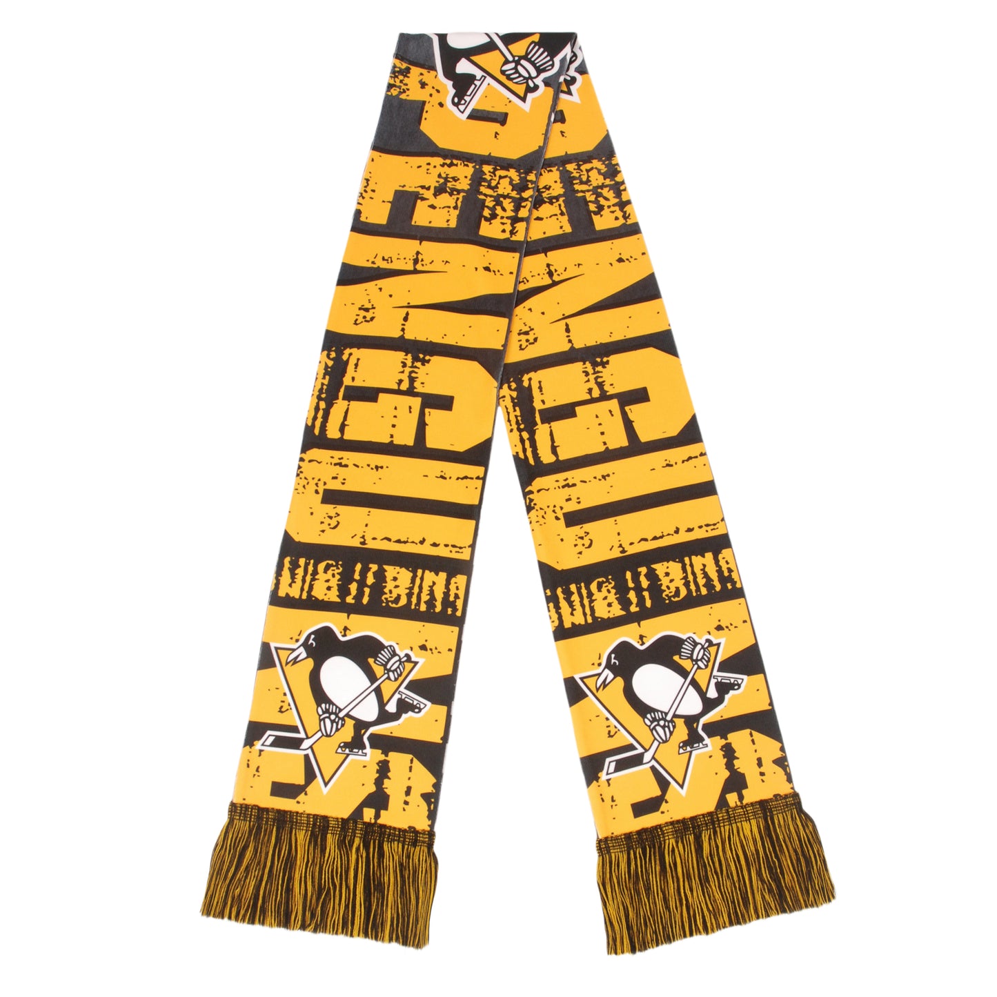 FOCO NHL Licensed Pittsburgh Penguins Big Logo Printed Logo Scarf