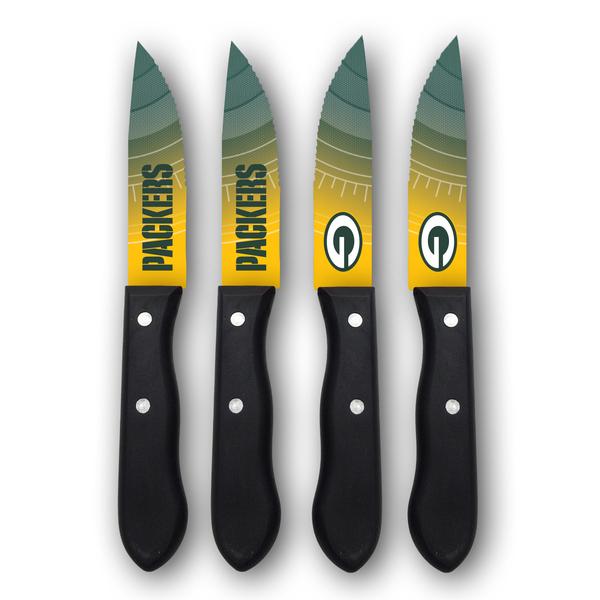 Sports Vault NFL Green Bay Packers Logo Steak Knives Set of Four