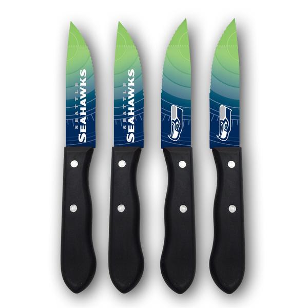 Sports Vault NFL Seattle Seahawks Logo Steak Knives Set of Four
