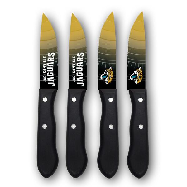 Sports Vault NFL Jacksonville Jaguars Logo Steak Knives Set of Four