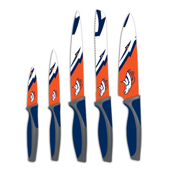 Sports Vault NFL Denver Broncos Logo Kitchen Knives set of 5