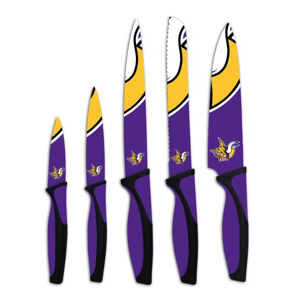 Sports Vault NFL Minnesota Vikings Kitchen Knives Set of Five
