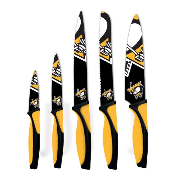 Sports Vault NHL Pittsburgh Penguins Kitchen Knives Set of Five