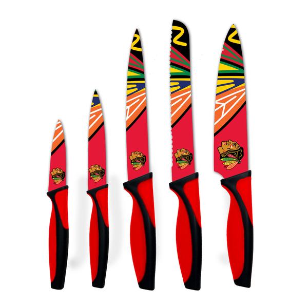 Sports Vault NHL Chicago Blackhawks Kitchen Knives Set of Five