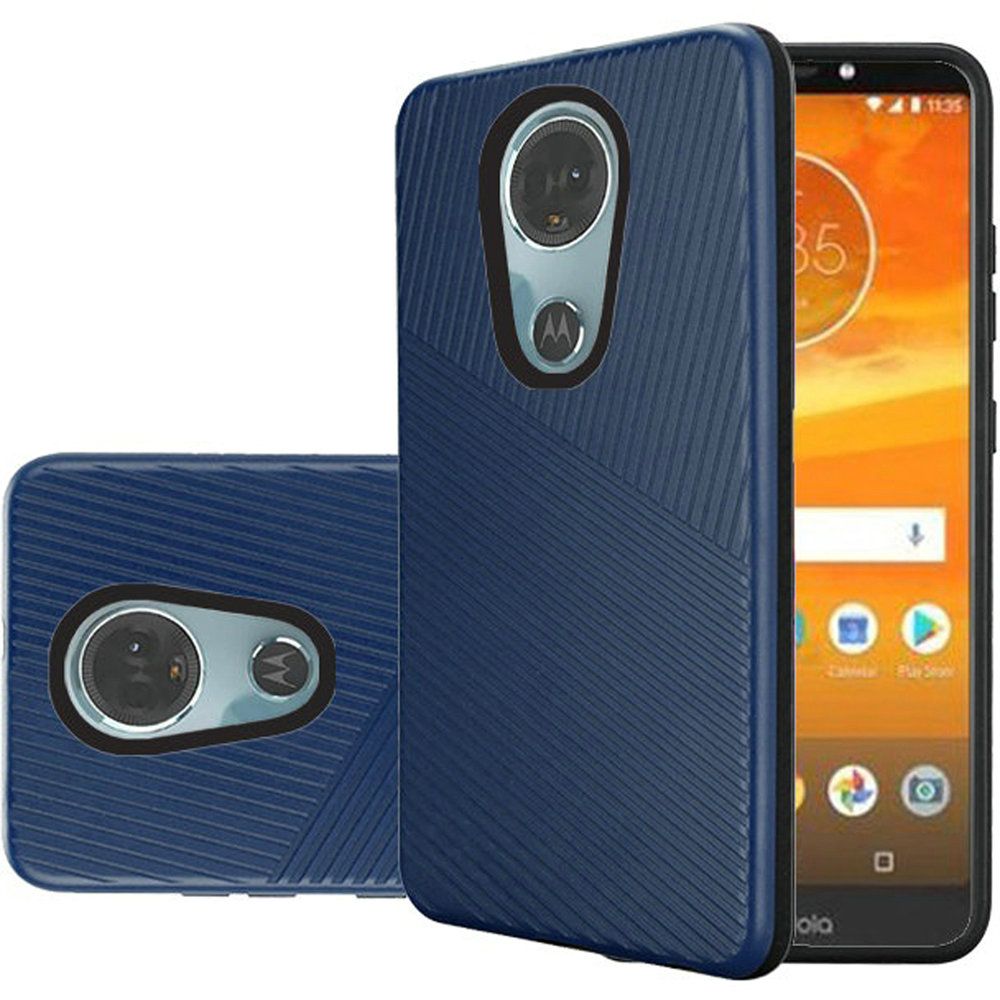 GSA Embossed Lines Cover Case For Motorola Moto E5 Supra E5 Plus - Blue