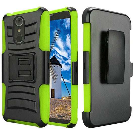GSA Holster Hybrid Side Kickstand For LG Stylo 4 Case (Neon Green)