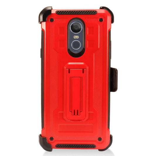 GSA Holster Clip, Shockproof Heavy Dut Locking Swivel Belt Clip Kickstand Case For LG Stylo 4 & LG Q710 Red Black