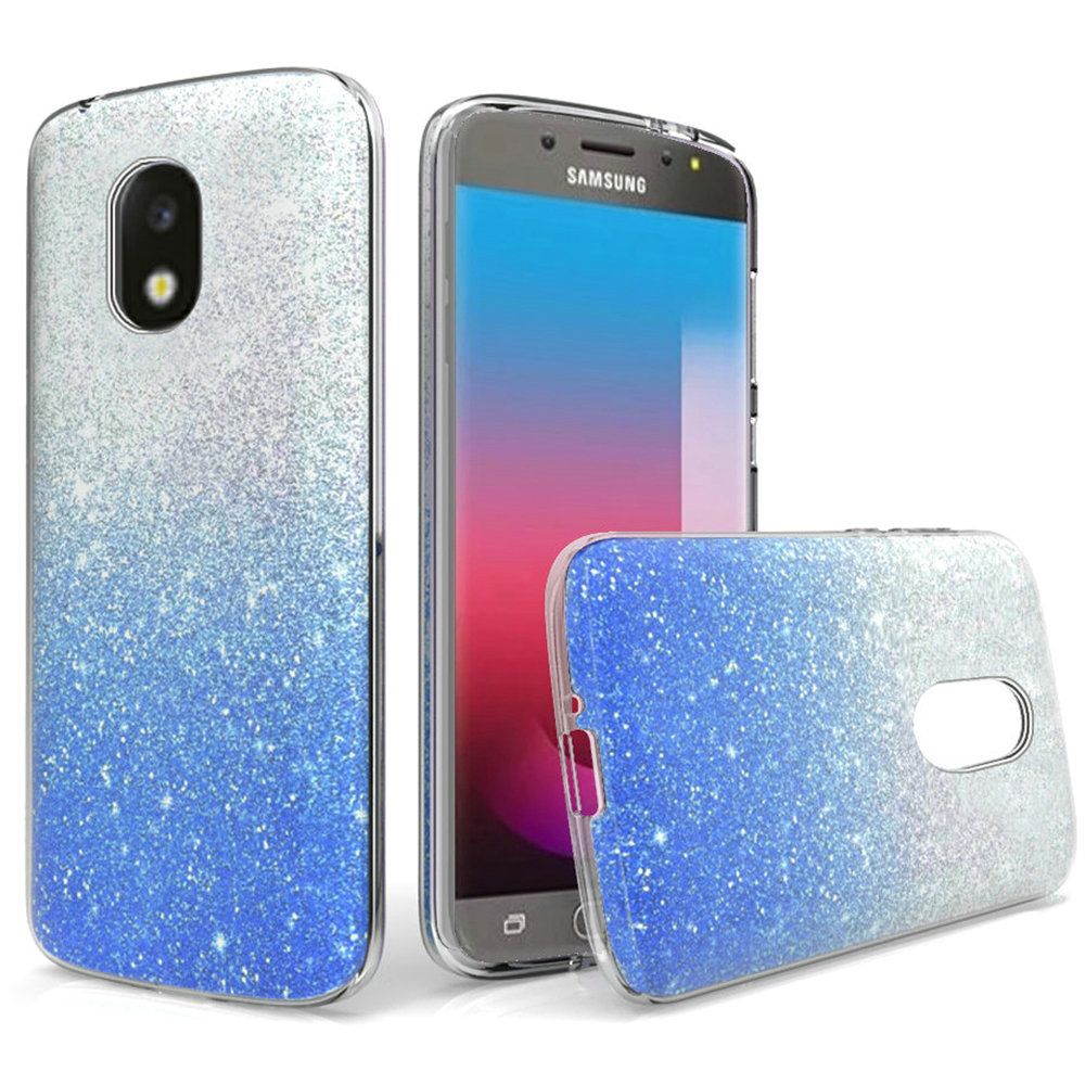 GSA Gradient Glitter Candy Case For Samsung Galaxy J7 (2018) - Light Blue