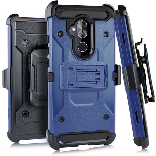 GSA Heavy Duty Tactical Combo Holster Case for the Alcatel 7 Folio - Black/Blue
