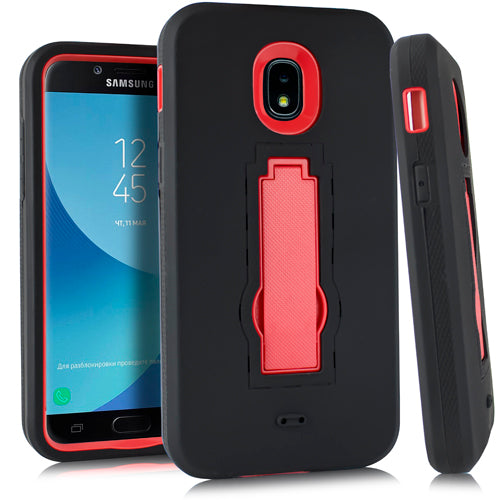 GSA Kickstand Hybrid Case For Samsung Galaxy J3 (2018), J337, J3 Star Black/Red