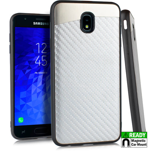 GSA Carbon Fiber Candy Case For Samsung Galaxy J7 (2018), J7 2018, J737, Silver