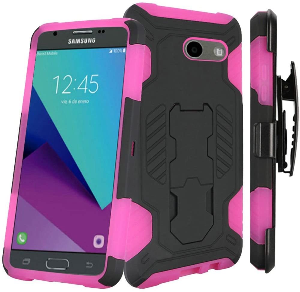 GSA Supercoil Hybrid Case Holster Pink Black For Samsung Galaxy J3 (2017),, J327