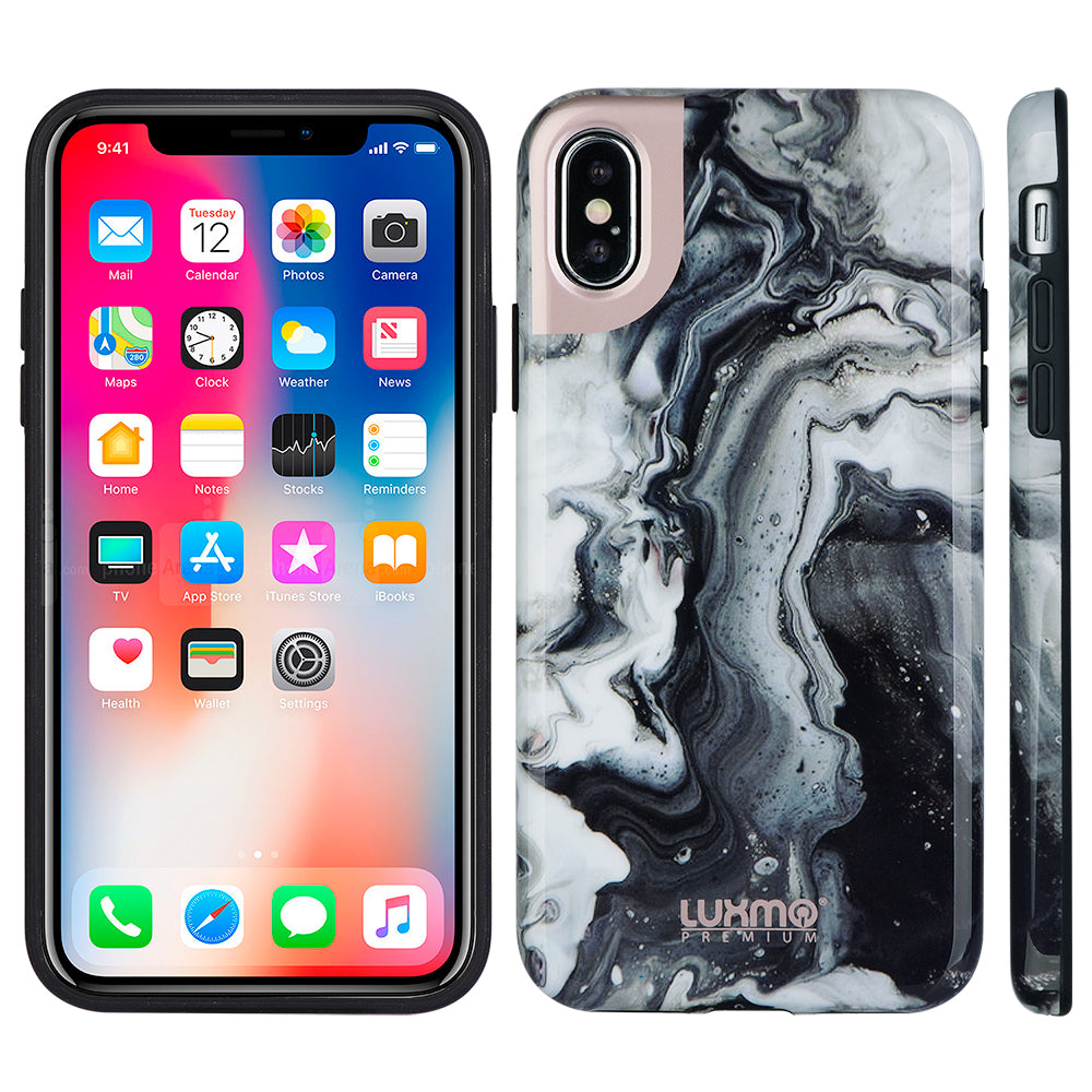 LUXMO Marblicious Collection Case For iPhone XS Max (6.5") - Black