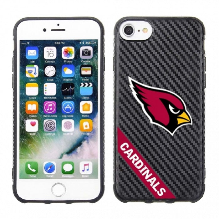 PBG NFL Arizona Cardinals Black Carbon Case for iPhone SE (2020), (22), 8, 7, 6 & 6S (4.7")