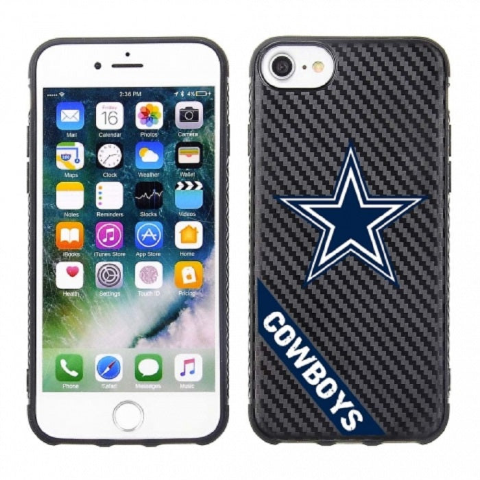 PBG NFL Dallas Cowboys Black Carbon Case for iPhone SE (2022-20), 8, 7, 6 & 6s (4.7")