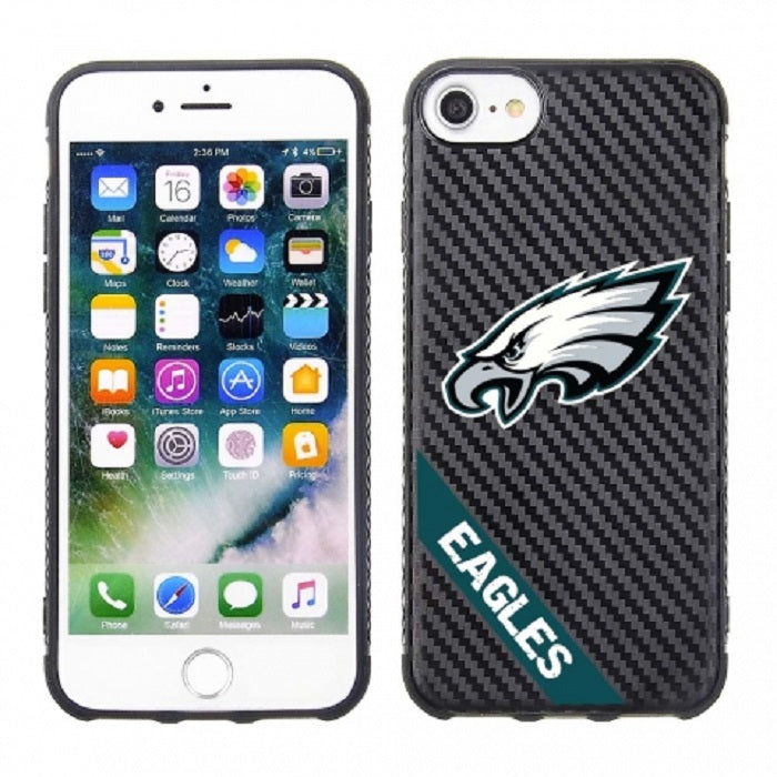 PBG NFL Philadelphia Eagles Black Carbon Case for iPhone SE (2020), (22), 8, 7, 6 & 6S (4.7")