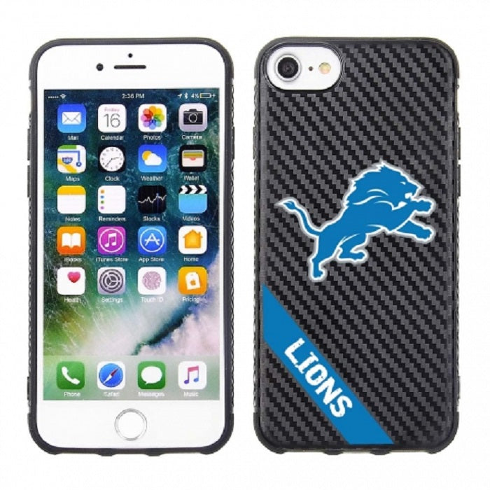 PBG NFL Detroit Lions Black Carbon Case for iPhone SE (2020), (22), 8, 7 & 6S (4.7")