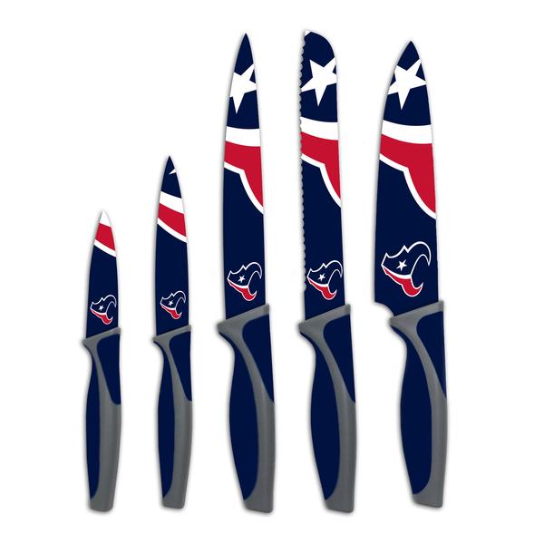 Sports Vault NFL Houston Texans Kitchen Knives Set of Five Licensed