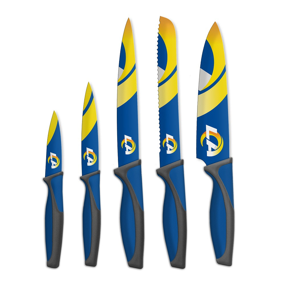Sports Vault NFL Los Angeles Rams Kitchen Knives Set of Five Licensed