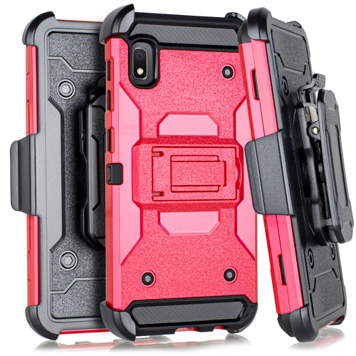 GSA Tactical Hybrid Kickstand Case w/Holster For Samsung Galaxy A10e - Red/Black