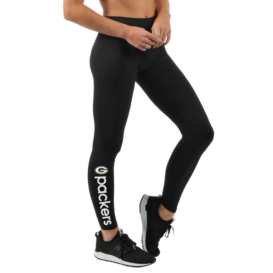 G-lll NFL Green Bay Packers Black Leggings with Team Name/Logo Medium