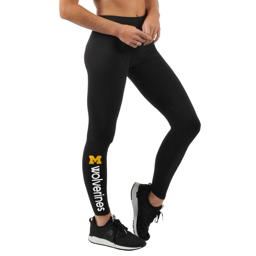 G-lll NCAA Michigan Wolverines Black Leggings with School Name/Logo Large