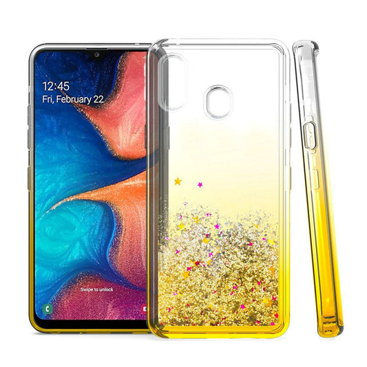 GSA Liquid Glitter Gradient Case for Samsung Galaxy A20/A50 - Gold