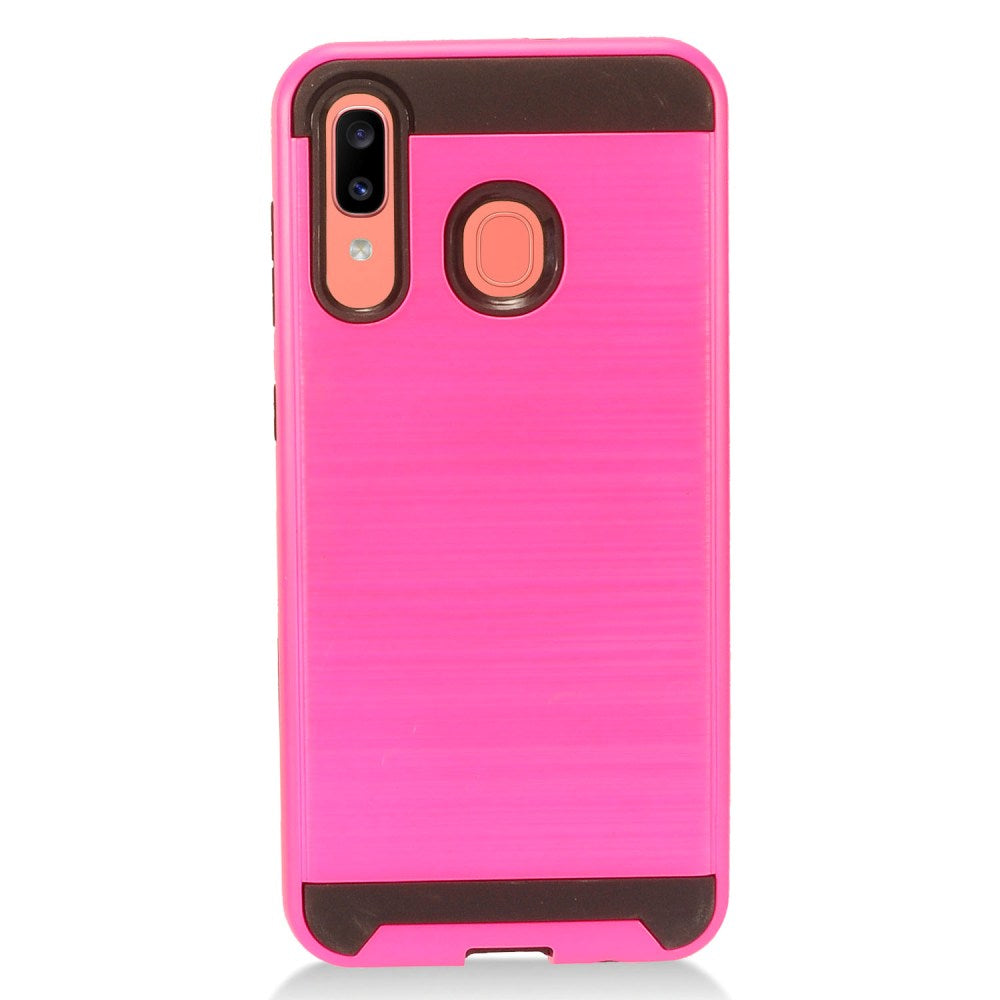 GSA Slim Brushed Hybrid Case for Samsung Galaxy A20/A50 - Hot Pink