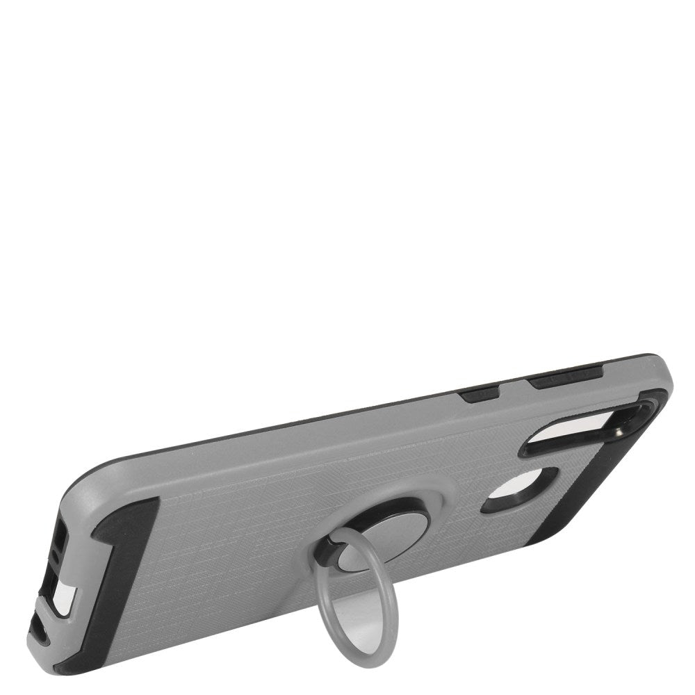 GSA Slim Brushed Case w/Ring Stand for Samsung Galaxy A20/A50 - Gray/Black