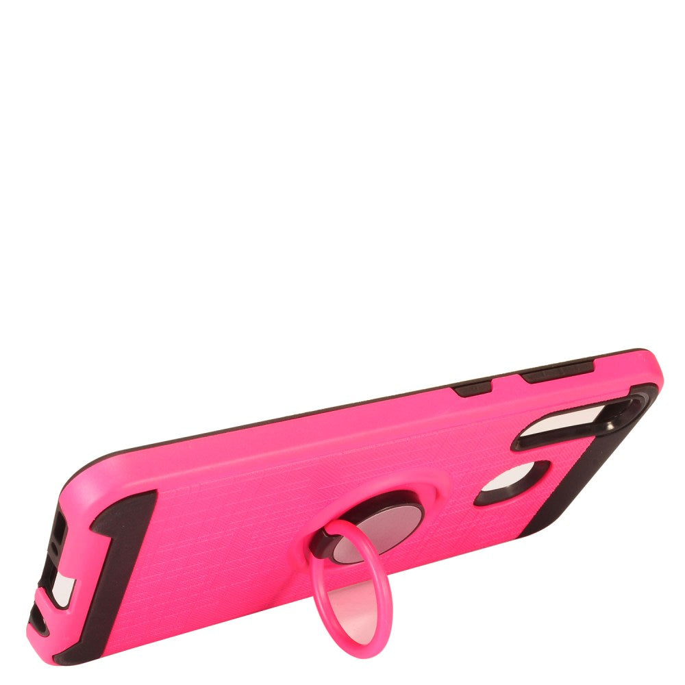 GSA Slim Brushed Case w/Ring Stand for Samsung Galaxy A20/A50 - Hot Pink
