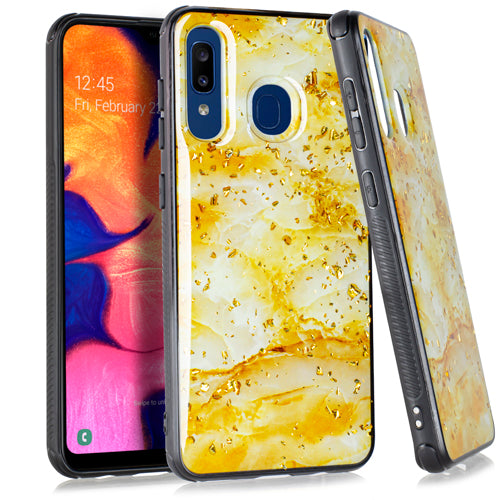 GSA Gold Flake Marble Candy Case for Samsung Galaxy A20/A50 - Gold
