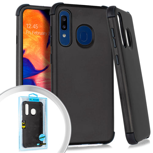 GSA Slim Rubberized Armor Hybrid Case for Samsung Galaxy A20/A50 - Black