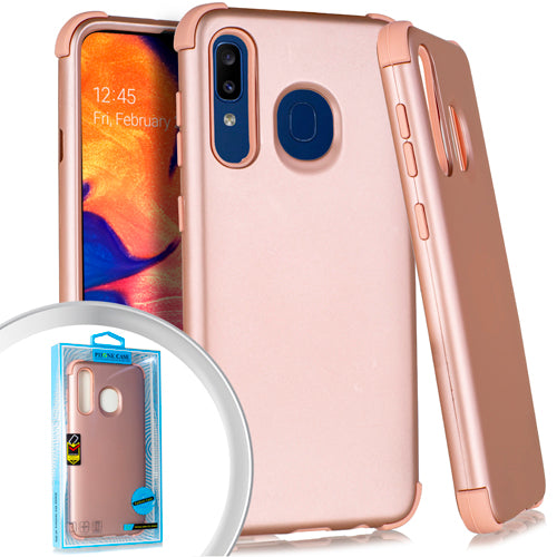 GSA Slim Rubberized Armor Hybrid Case for Samsung Galaxy A20/A50 - Rose Gold