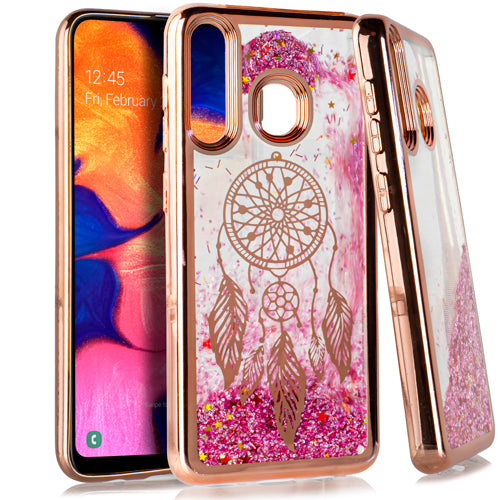 GSA Liquid Glitter Dream Catcher Case for Samsung Galaxy A20/A50 - Rose Gold