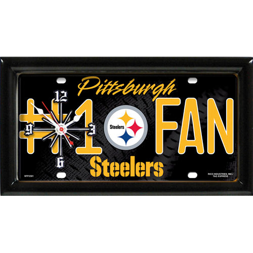 GTI NFL Pittsburgh Steelers #1 Fan Wall/Desk Clock for Home or Office