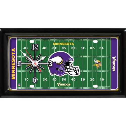 GTEI NFL Minnesota Vikings Football Field Wall/Desk Clock for Home or Office