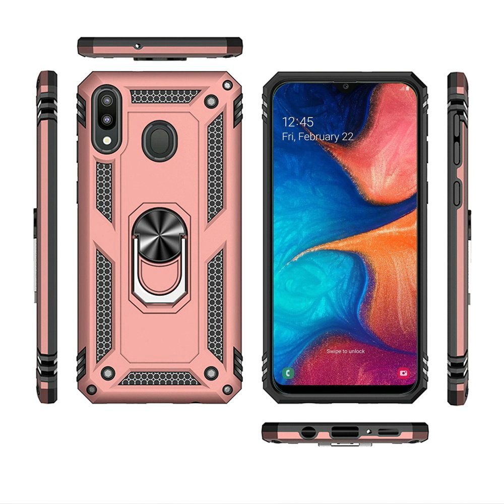 GSA Slim Shockproof Case w/Magnetic Ring for Samsung Galaxy A20/A50 - Rose Gold