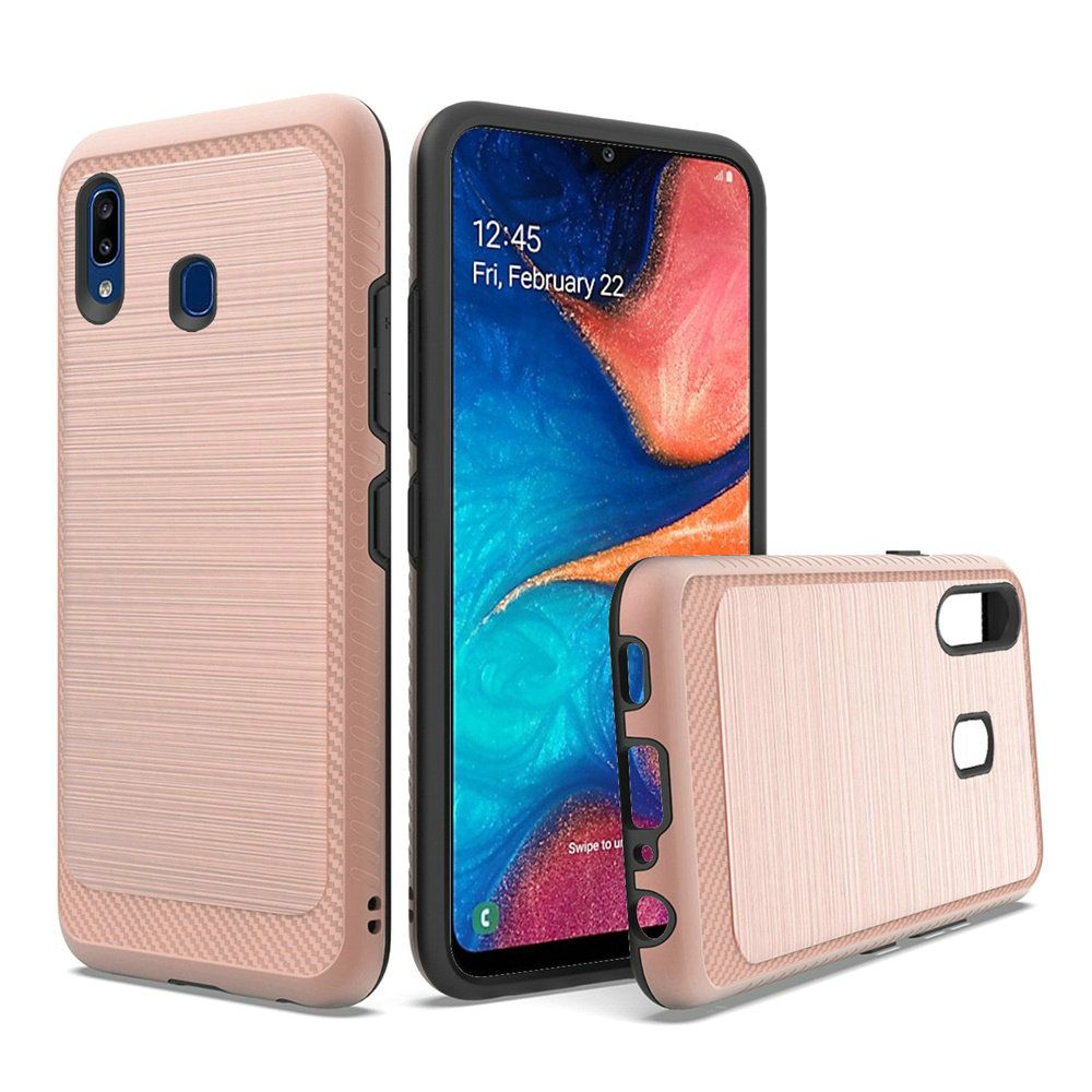GSA Brushed Case w/Edge Design for Samsung Galaxy A20/A50 - Rose Gold