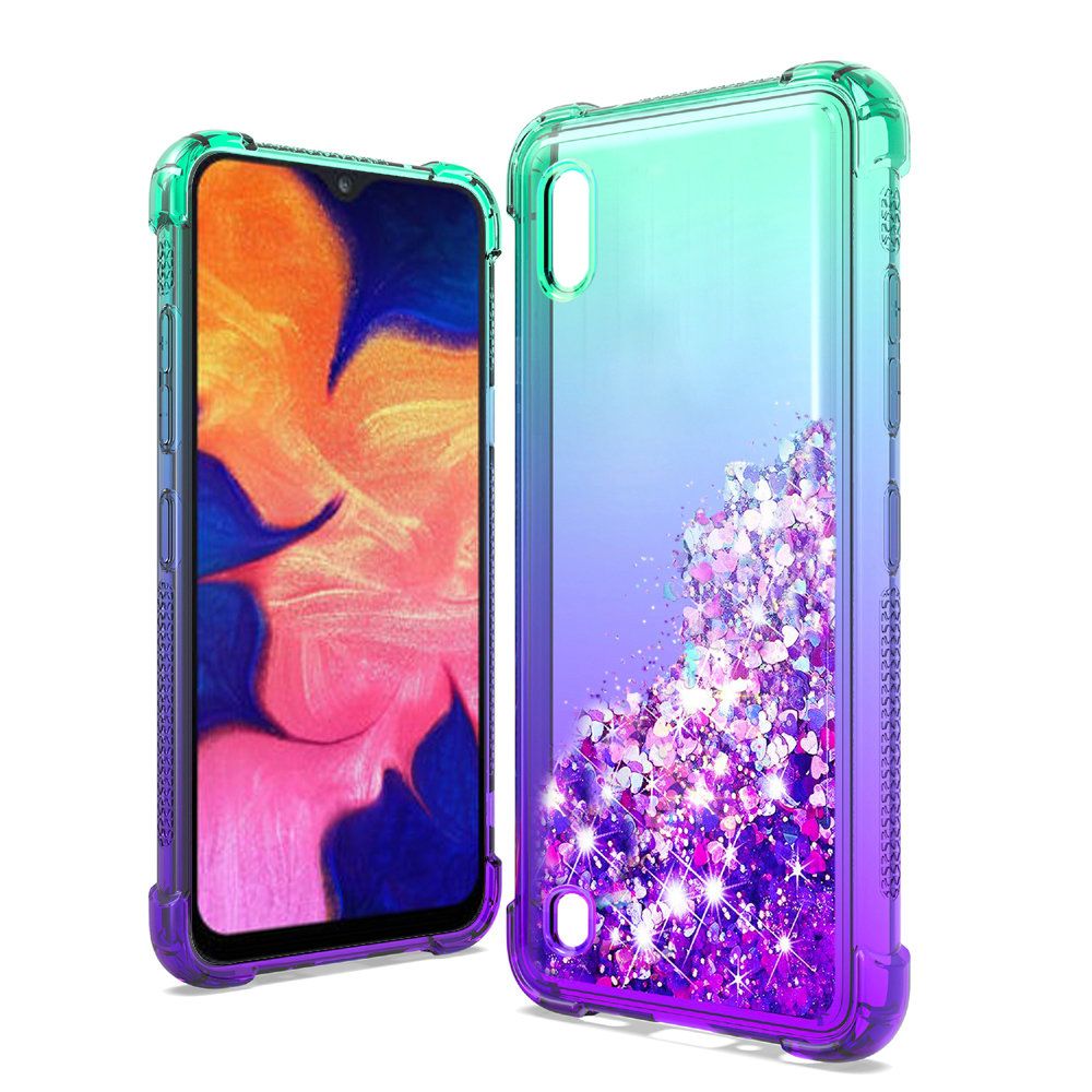 GSA Liquid Glitter Two-Tone Case for Samsung A20/A50 - Teal/Purple