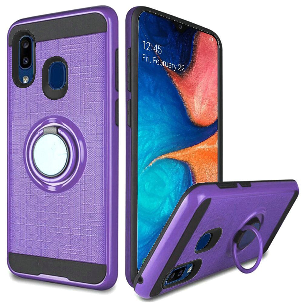 GSA Brushed Case w/Ring Stand for Samsung Galaxy A20/A50 - Purple
