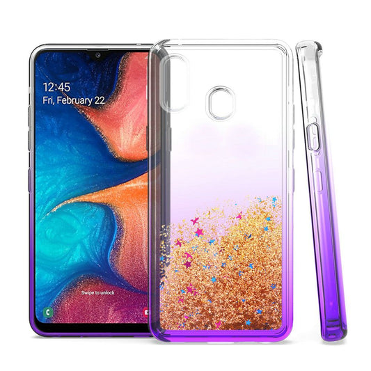 GSA Liquid Glitter Gradient Case for Samsung Galaxy A20/A50 - Purple