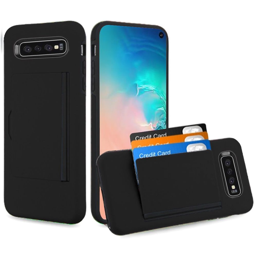 GSA Slim Hybrid Case Credit Card Holder for Samsung Galaxy S10 (6.1") - Black