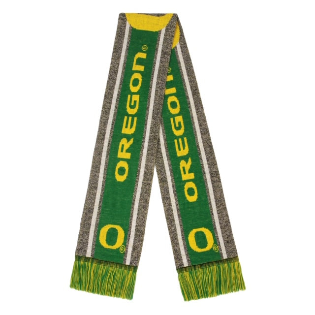 FOCO NCAA Licensed Oregon Ducks Gray Big Logo Reversible Scarf (66")
