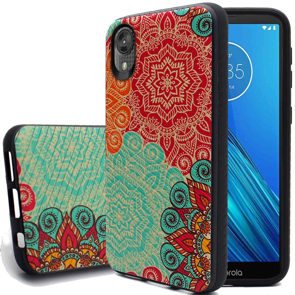 GSA Textured Embossed Case for Motorola Moto E6 - Mandala